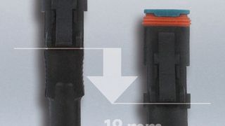 Der Deutsch-Stecker von Murrelektronik trägt im gesteckten Zustand rund 18 mm auf. (Murrelektronik)