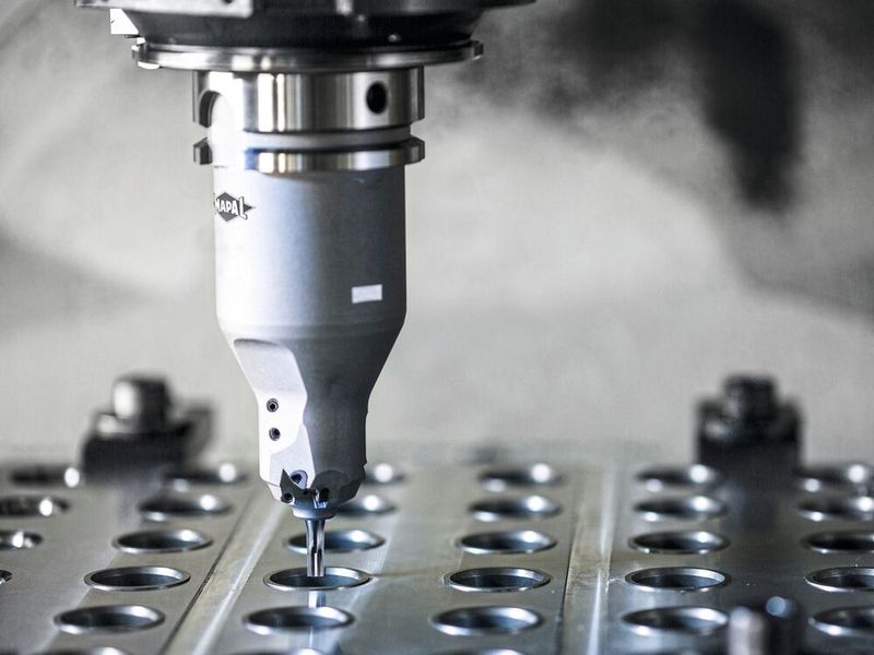 Die Verdoppelung der Schneidkanten, der Einsatz von PcBN-Hochleistungsschneidstoffen und das robuste Spannsystem resultieren in einer deutlichen Produktivitätssteigerung der Ventilsitzbearbeitung.   (Bild: Mapal)