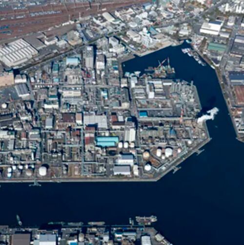 Aerial view of the Kawasaki Works. (Source:  Asahi Kasei)