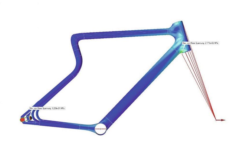 Die Simulation der Lastfälle auf die Stahlrahmenstruktur in Altair Inspire ermöglichte es Urwahn, die Sicherheitsstandards der DIN ISO 4210  und 15914 zu erfüllen.  (Bild: Urwahn)