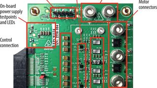 Bild 1:  Übersicht des EPC91124-Evaluierungsboards, welche die Hauptabschnitte hervorhebt. (Bild: Efficient Power Conversion (EPC))