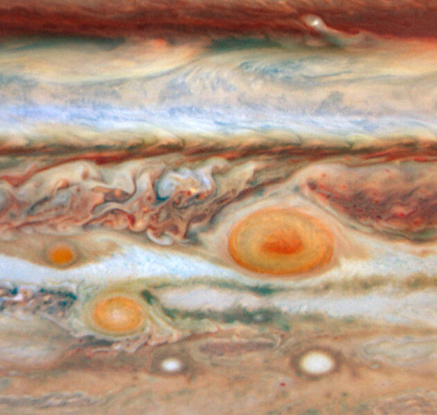 Eine Hubble-Nahaufnahme vom Jupiter: Sie zeigte die turbulente Atmosphäre auf dem Planeten (NASA/STScl)
