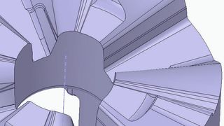 Der Screen-Shot zeigt ein Nockenteil aus der Automobilindustrie, das in Spaceclaim angepasst und für die Fertigung optimiert wurde. (Bild: Soluma)