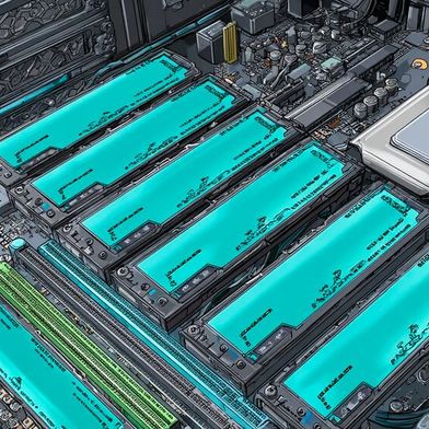 SATAe sollte die Lücke zwischen SATA- und PCIe-Schnittstellen schließen, wurde dann aber vom M.2-Standard abgelöst. (Bild: Midjourney / KI-generiert)