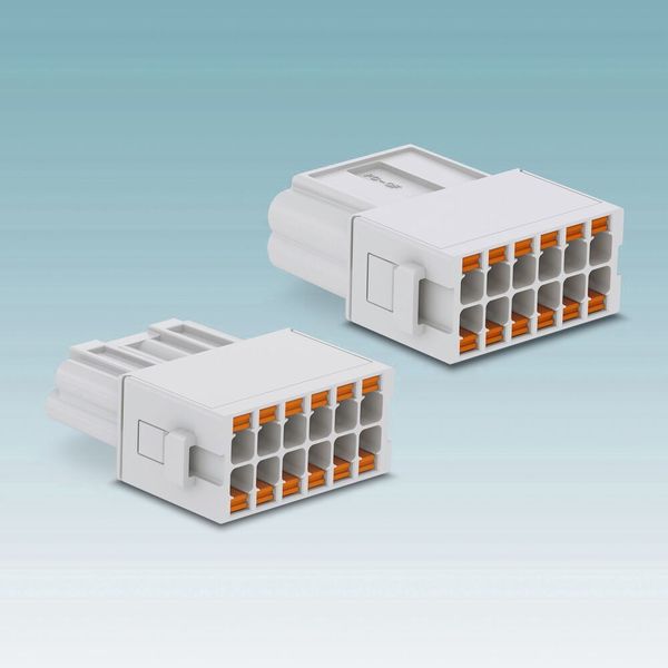 12 poliges Modul für Heavycon Modular: Die neuen hochpoligen Module mit Push-in-Anschlusstechnik vereinfachen die Verdrahtung für bis zu 72 Pole in einem Steckergehäuse. (Phoenix Contact)