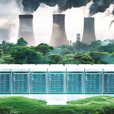 Die Kehrseite der schönen neuen KI-Welt: Für deren Betrieb reicht saubere Energie nicht aus. Eine sinnvolle Datacenter-Planung kann aber den Stromhunger zumindest begrenzen.  (Bild: © ThomasStockArt - stock.adobe.com / KI-generiert)