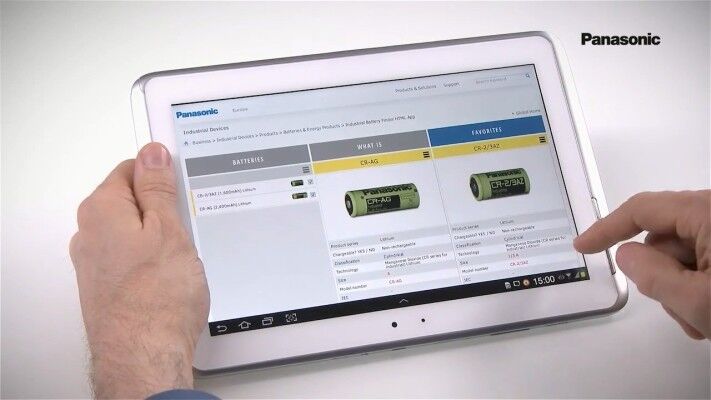 Hilft bei der Batterie-Suche: die Panasonic Battery Finder App gibt es nun auch für Smartphones, Tablets, Laptops und Desktops (Bild: Panasonic Industrial Devices)