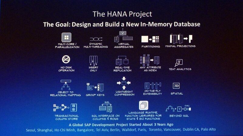 …und propagieren eine von Grund auf neu entwickelte, eigene In-Memory-Datenbank. (Bild: SAP/Srocke)