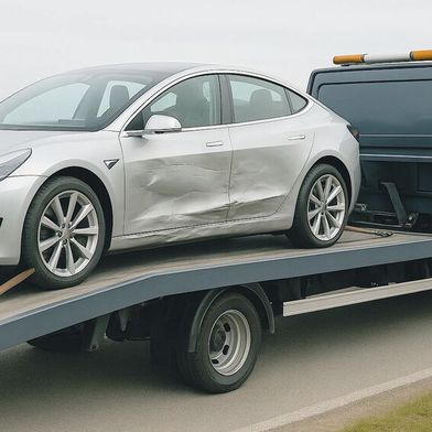 Bei leichten Unfällen ist die Batterie von E-Autos in aller Regel nicht beschädigt und stellt damit auch kein Risiko dar. (Bild: KI-generiert)