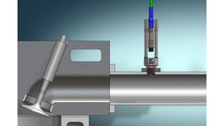 Dank Hitzeschild und Wasserkühlung im Adapter 7547A ist das neue Set 4017A…W von Kistler optimal geeignet für die Auslassdruckmessung. (Bild: Kistler)