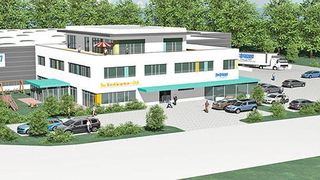 Ein Entwurf des neuen Firmensitzes von Yachticon. (Regalwerk)