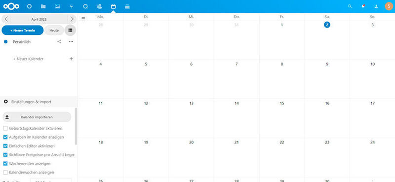 Die Entwickler von Nextcloud haben auch den Kalender in Nextcloud 23 verbessert. (Joos)