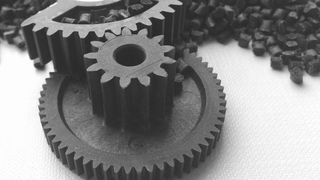 Zahnräder aus hochtemperaturbeständigem und tribologisch modifiziertem Luvocom für ein Getriebe eines Automobil-Luftansaugmoduls. (Bild: Lehmann&Voss)