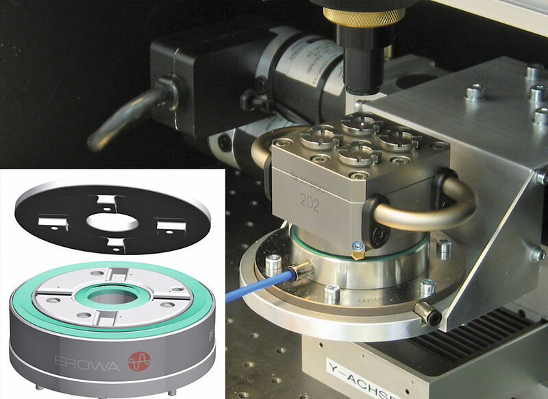 The Fine Tooling System is a clamping chuck for small dimensions. (Photo: Erowa)