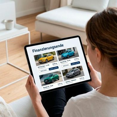 Kunden von Händlerpartnern von Santander Deutschland erhalten künftig automatisiert Fahrzeugvorschläge aus dem Bestand des jeweiligen Händlers auf Autobörse.de, wenn sich eine laufende Finanzierung dem Ende neigt. (Bild: Gemini / Flash Image 3.1 / KI-generiert)