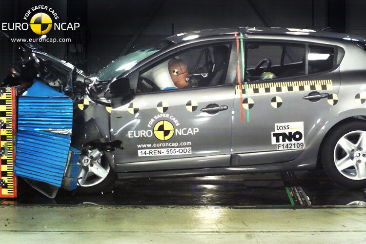Lediglich vier Sterne erreichte der Renault Megane Fünftürer. (Foto: Euro-NCAP)
