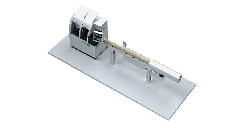 Die Deco Plus mit Stangenlader: Im Gegensatz zu einer herkömmlichen Maschinenüberholung, bei der die numerische Steuerung erhalten bleibt, werden bei der Deco 10 Plus die CNC-Steuerung sowie auch die Maschinen- elektrik vollständig erneuert.  (Tornos)