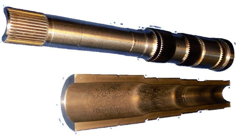 Bild 1: Rundgeknetete Hohlwelle mit anschließend axialgeformter Verzahnung; deutlich sind auch die unterschiedlichen Wanddicken erkennbar. (Archiv: Vogel Business Media)