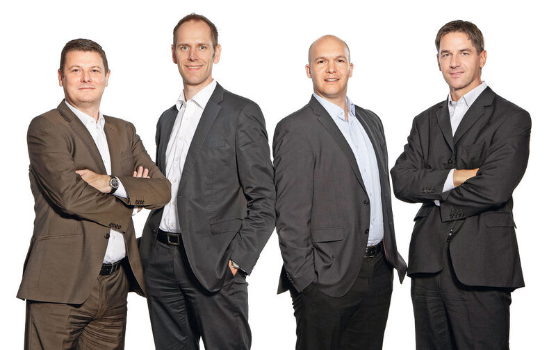 Das Also-Management (von links): Reiner Schwitzki, Matthias Lorz, Stefan Klinglmair und Heino Deubner. (Bild: Also)