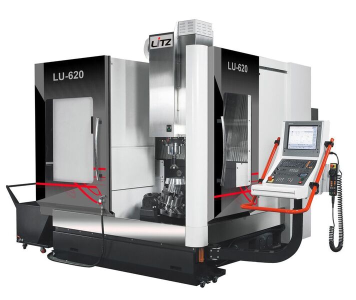 Das 5-Achs-Bearbeitungszentrum Axon Litz LU 620 im neuen Design. Die fünf angebotenenen Maschinen unterscheiden sich im Planscheibendurchmesser. Diese hier bietet 500/650 mm. (Axon)