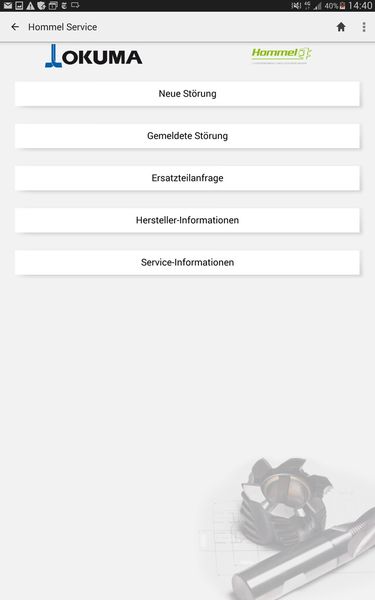 Screenshot: Auswahlmenü (Hommel)