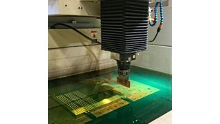 A cable tie plastic injection mould being sparked on the EDNC6. (NCMT )