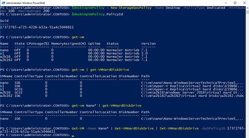 Speicherrichtlinien erlauben das Verwalten der maximalen Bandbreite und mehr für Dateiserver im Cluster und anderen VMs. (Joos / Microsoft)