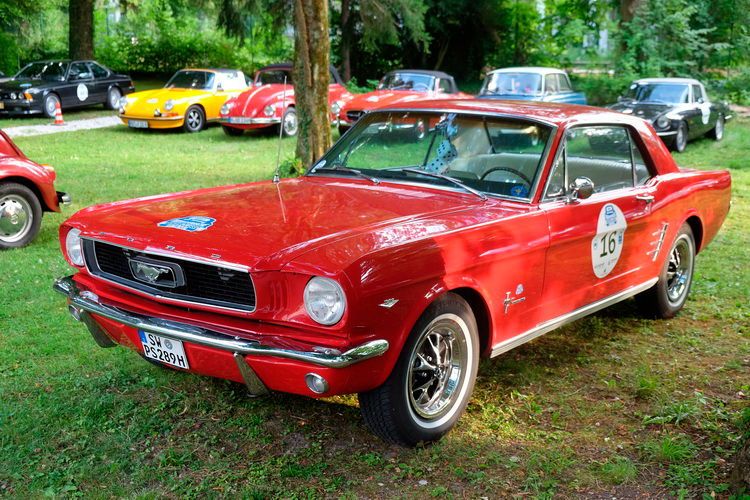 Vom Pony-Hof: Der Ford Mustang (Baujahr 1966) erhält eine kurze Ruhepause. (Bild: Zietz/»kfz-betrieb«)