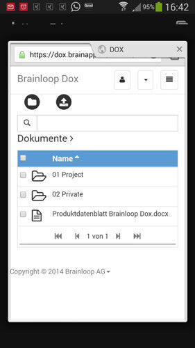 Filesharing und Synchronisation ist auch mit mobilen Endgeräten möglich. (Bild: Brainloop)