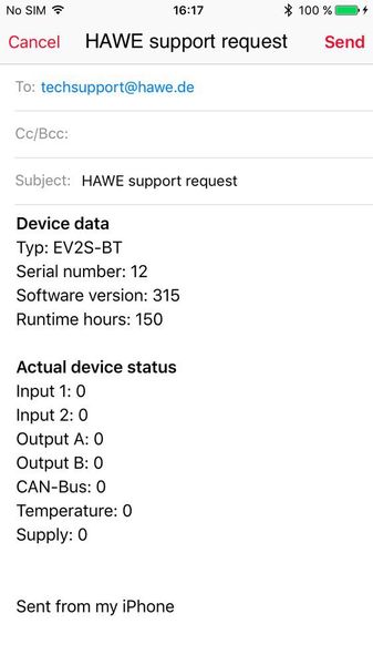 Die App Hawe eControl ist ein Konfigurations- und Diagnose-Cockpit für den elektronischen Proportionalverstärker EV2S-BT von Hawe Hydraulik. (Hawe Hydraulik)