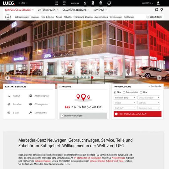Auch online ist Lueg mit seinen Standorten überall präsent.(Bild:  Lueg)
