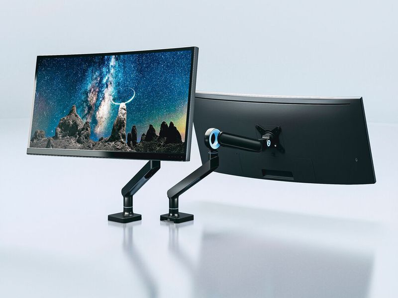 Die Monitorhalterung Equip 650184 richtet sich an Käufer, die Wert auf Design legen. Sie trägt Displays mit einem Gewicht von bis zu 10,5 Zoll und bis zu 35 Zoll Diagonale. (Bild: Digital Data Communications)