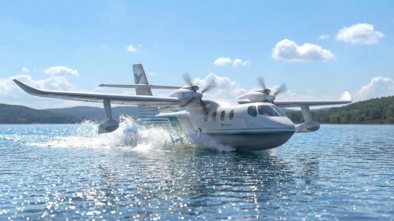 The aircraft, designed to carry nine passengers, is intended to be able to operate both from bodies of water and from conventional runways.(Source:  Noemi Aerospace)