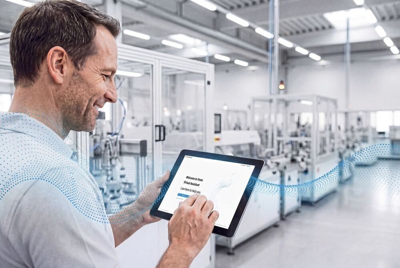 Der Festo Virtual Assistant ist 24/7 verfügbar und somit beim Einsatz im Schichtbetrieb sowie bei Wartung und Instandhaltung immer parat. (Bild: Festo)
