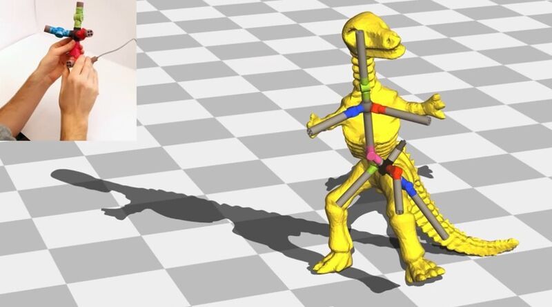 Der wandelbare Joystick lässt sich in jeder Form zusammenbauen und erlaubt so, beliebig geformte Animationsfiguren zu bewegen. (youtube/screenshots)