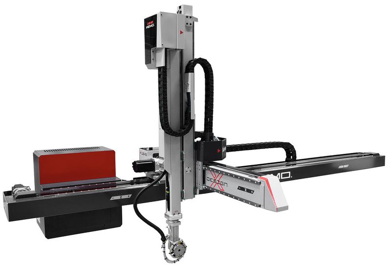 At Fakuma, two examples of a new range of linear robots, branded as 