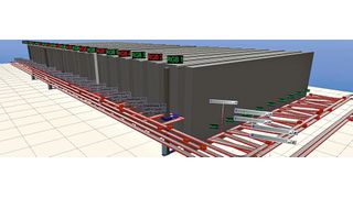 3D-Visualisierung des WM-Hochregallagers in Hedemünden bei Kassel. (Tarakos)