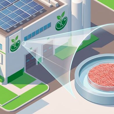 Vision einer nachhaltigen Lebensmittelproduktion: Magdeburger Forscher arbeiten an der Hochskalierung der zellbasierten Fleischproduktion. (Bild: Gemini 3.1 Flash Image / KI-generiert)
