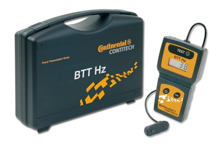 Der Belt Tension Tester Hz (BTT Hz) misst die Spannung von Zahnriemen, Keilriemen und Keilrippenriemen. (Foto: Conti-Tech)