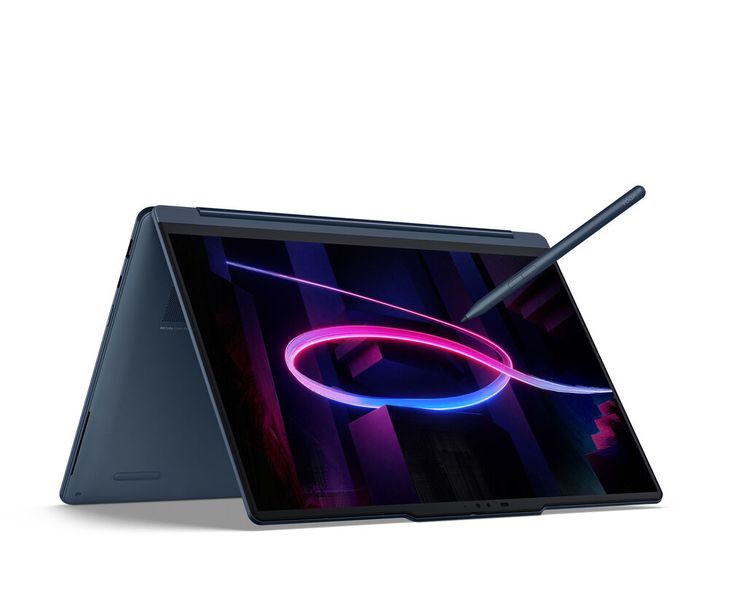 Der Yoga Pen Gen 2 mit AES 3.0-Unterstützung soll mit geringer Latenz das Zeichnen auf dem Yoga 9i 2-in-1 Aura Edition erleichtern. (Bild: Lenovo)