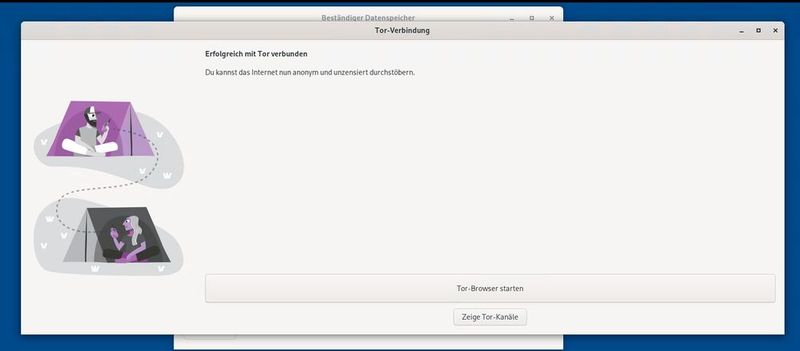 Nach dem Start verbindet sich Tails mit dem Tor-Netzwerk. (Bild: Joos)