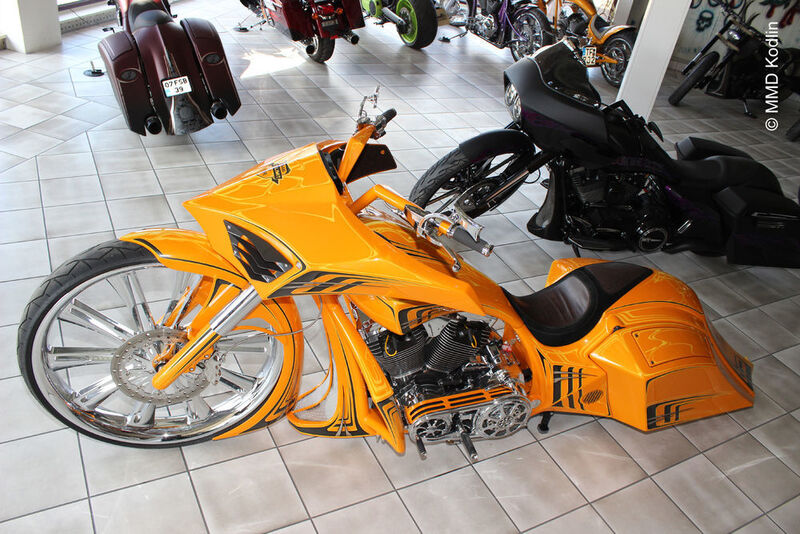 Derzeit besonders gefragt sind die sogenannten „Bagger”, also Motorräder mit sehr großen Vorderrädern. (© MMD Kodlin)