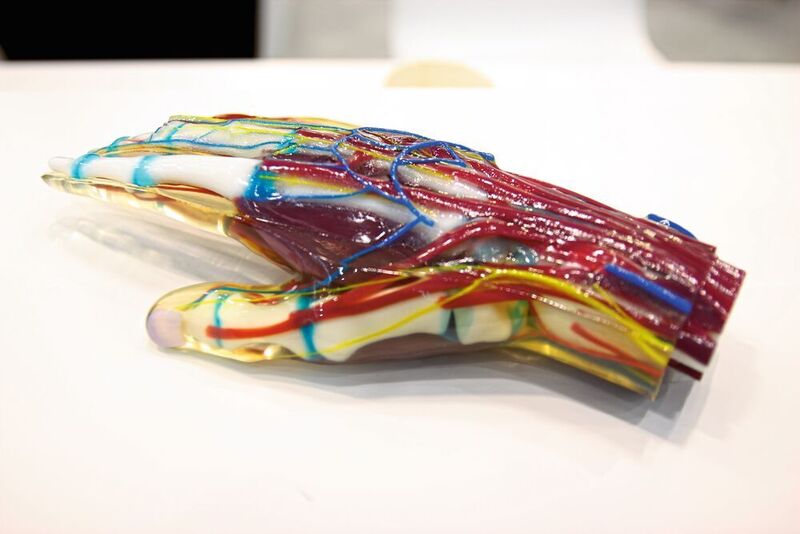 Die Firma Stratasys ist Anbieter von 3D-Druckern. Dieses Modell einer menschlichen Hand ... (Schäfer / Devicemed)