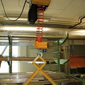 Dank einer mechanischen Verriegelung bleibt der Scherengreifer auch ohne Last geöffnet, womit ein einfaches Anheben des nächsten Korbes gewährleistet ist.