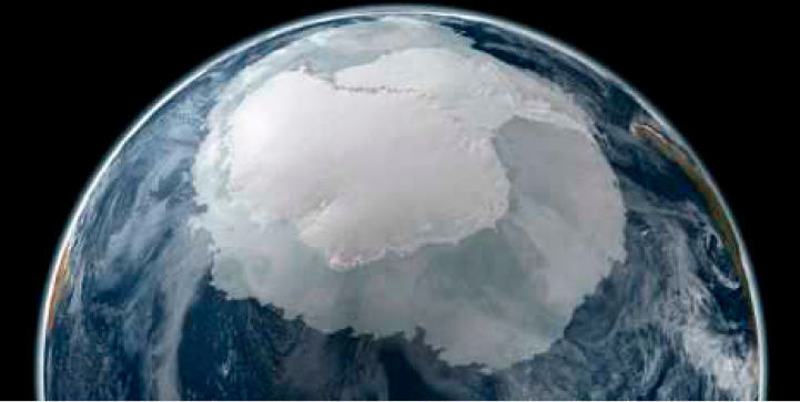 Das antarktische Meereis bedeckt eine Fläche von der Grösse Nordamerikas. (NASA)