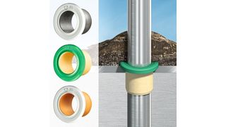 Einfach auf den Bund gesetzt schützen die neuen Dichtungsringe Iglidur Gleitlager und dahinterliegende Bauteile vor dem Eindringen von extremen Verschmutzungen.  (Igus)