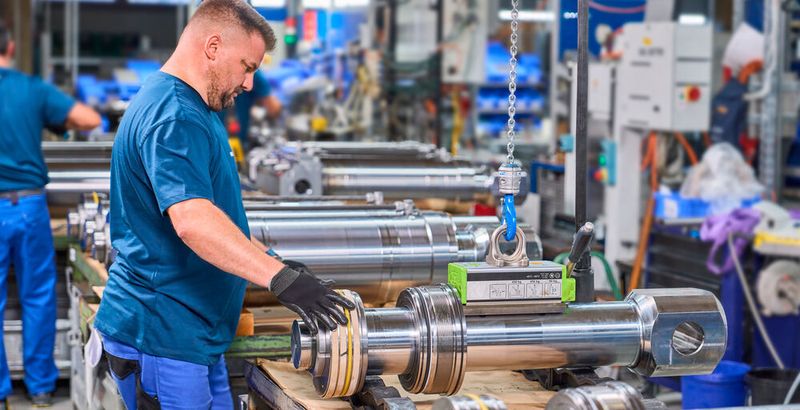 Produktion von Zylindern in großen Dimensionen bei Weber-Hydraulik.(Bild:  Weber-Hydraulik / Werbeagentur Marks)