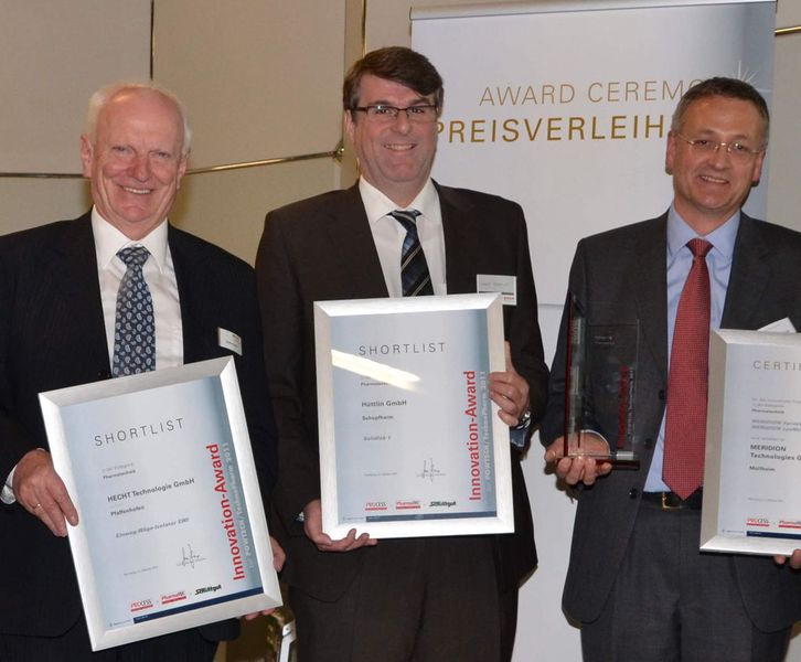 Die Shortlist der Kategorie Pharmatechnik (v.l.n.r.): Günther Hecht (Hecht Technologie), Gerhard Bernauer (Hüttlin), Dr. Bernhard Luy (Meridion Technologies) (Bild: PROCESS)