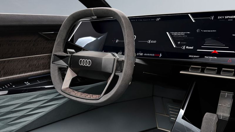 Das griffige Vierspeichen-Volant fordert den Fahrer auf, die Kontrolle zu übernehmen. (Bild: Autoren-Union Mobilität/Audi)