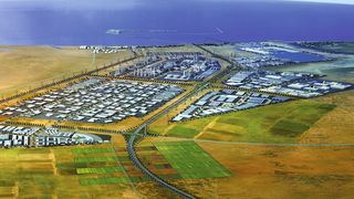 Die Zone A von Kizad sowie der Hafen Khalifa erstrecken sich über eine Fläche von 52 km², werden jedoch in der zweiten Bauphase auf 418 km² erweitert – dies entspricht einem Drittel der Fläche Singapurs. (Bild: Kizad)